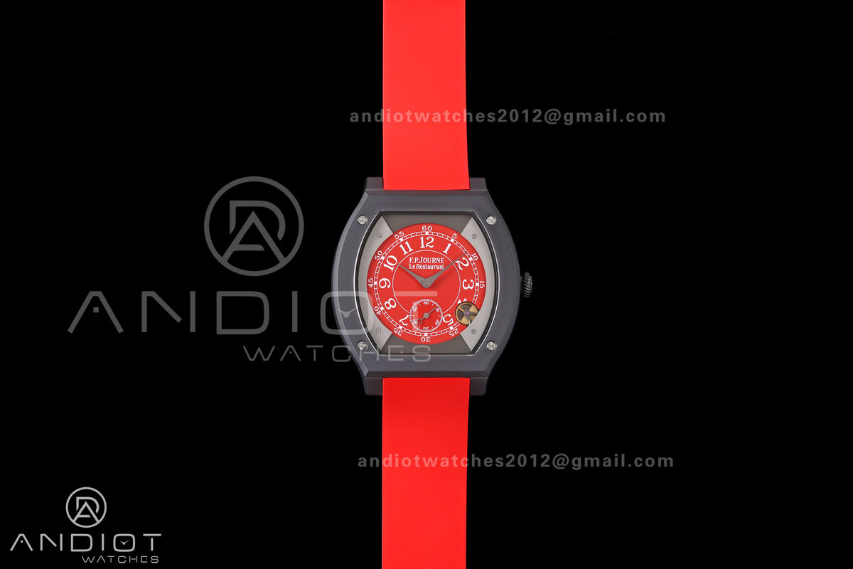 F.P.Journe Elegante PVD FPJF Best Edition Red Dial on Red Rubber Strap Quartz